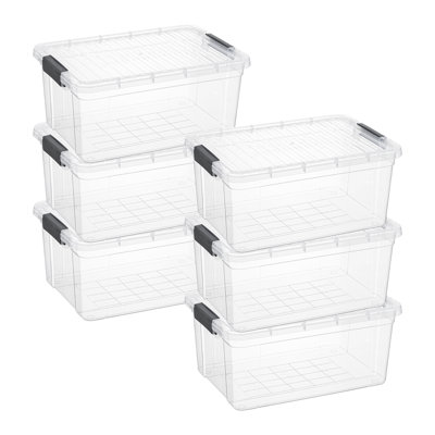 21 Qt. Clear Storage Bin with Lid, Plastic Organizing Storage Box for Home, 6 Pack