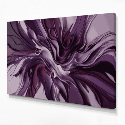 «Lyrical Abstraction 35», art mural sur toile mauve