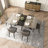55.11'' -70.86"Retro Rectangular Stretch Dining Table-332851689