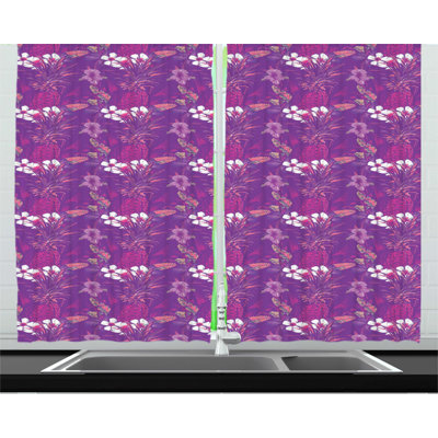 Floral Tailored Kitchen Curtain