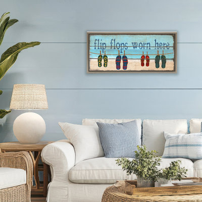 Flip Flops Worn Here Floating Frame, design by Gail Fraser