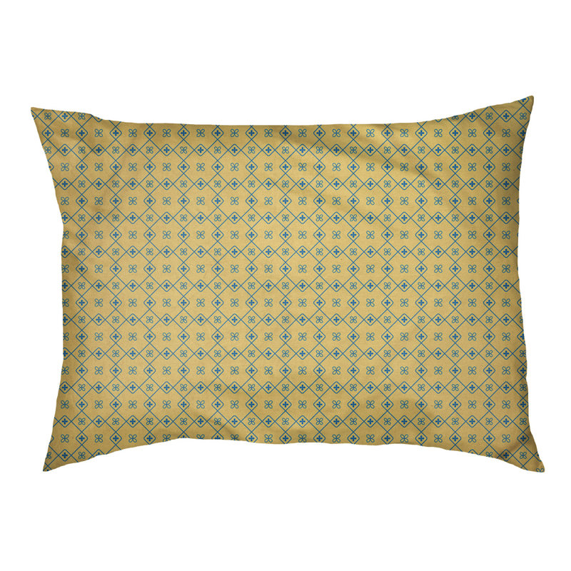 Coussin pour chien/classique à chariot Campion, Moyen (H 14 po x l 40 po x P 30 po), Jaune / Bleu