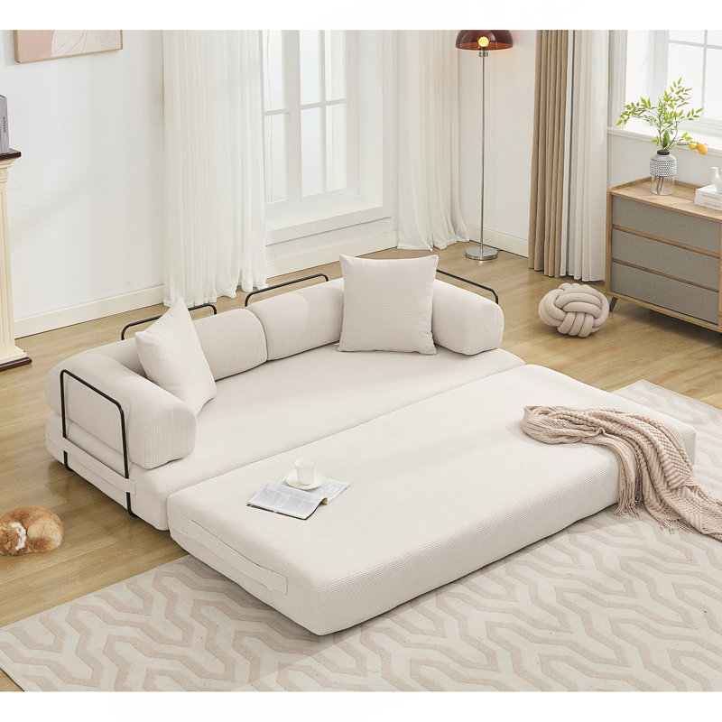 Canapé-lit Boneless Corduroy, Beige