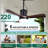 42" Black Smart Outdoor Ceiling Fan With Lights And APP Control, Waterproof Plug-in Reversible DC Motor Ceiling Fan For Patios