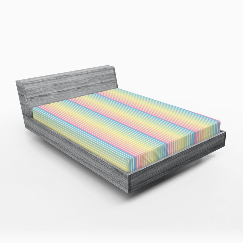 Ensemble de 2 draps-housses Ambesonne, Drap-housse très grand californien, Multicolore / ombre 3