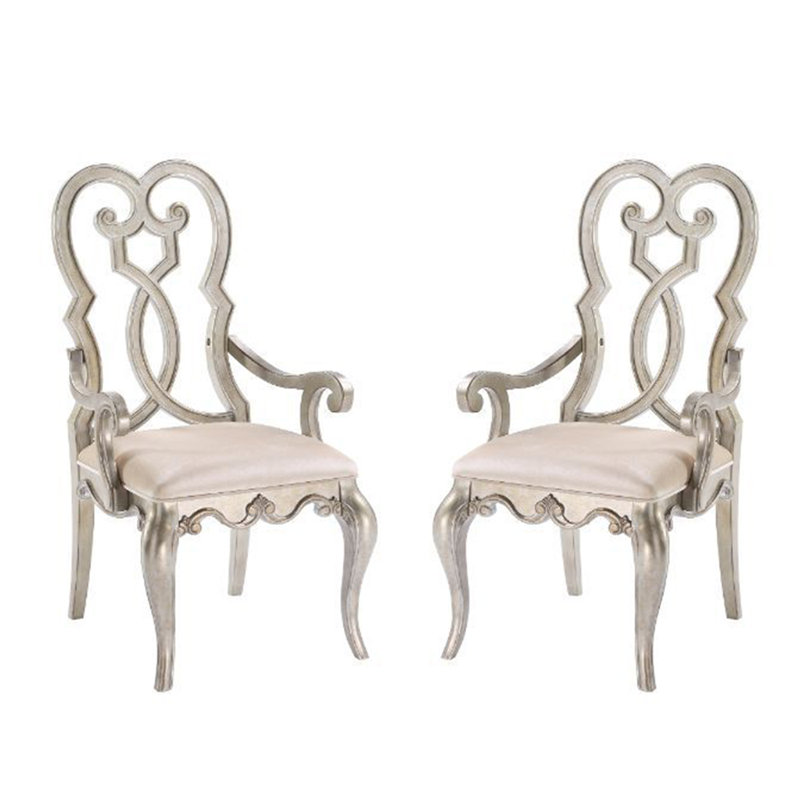 Fauteuil à accoudoirs en velours Queen Anne Claudel