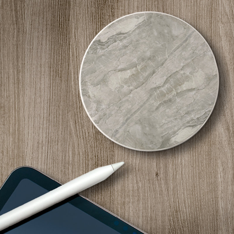 Ensemble de 4 sous-verres absorbants en pierre - marbre gris, Taupe