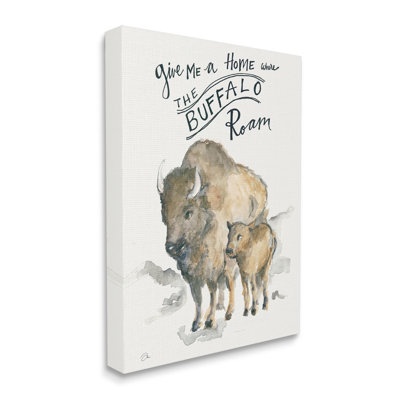 Offrez-moi une phrase à la maison Buffalo - Peinture encadrée sur panneau de fibres à densité moyenne