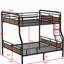 Full Xl Over Queen Metal Bunk, Enhances Bedroom Functionality, Black For Easy Access,