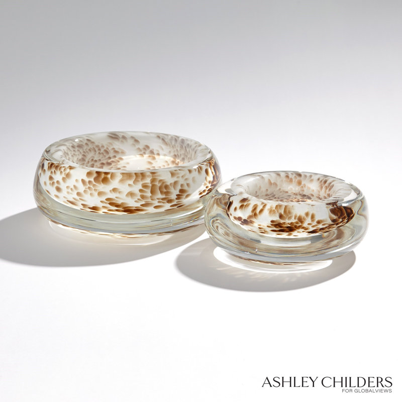 Ludlow Bowl-Brown Spots-Lg, 3.25" H x 8" W x 8" D