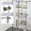 Serviteur de douche au-dessus de la porte, organisateur de suspension réglable avec porte-savon, 4 niveaux (argent)-554942277