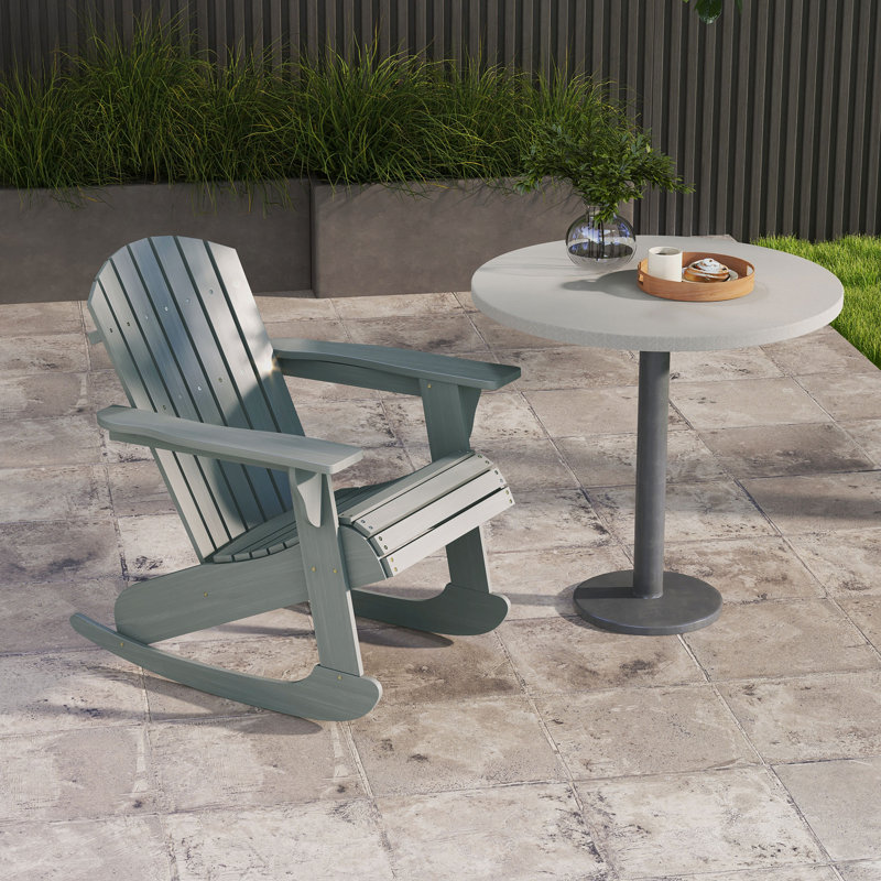 Chaise avec chaise berçante extérieure en bois Outsunny Adirondack