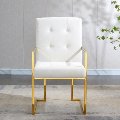 Chaise de salle à manger en velours avec base en acier inoxydable, style moderne, option de couleur beige glamour en velours, disponible