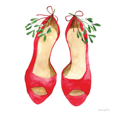 Christmas Shoes II by Mercedes Lopez Charro - Wrapped Canvas Painting