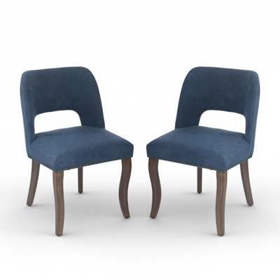 Wooden Upholstered Dining Chairs Set Of 2