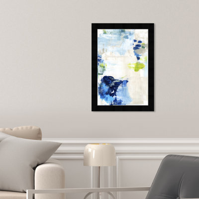 «Blue and White Abstract Paint Strokes» par Oliver Gal - reproduction