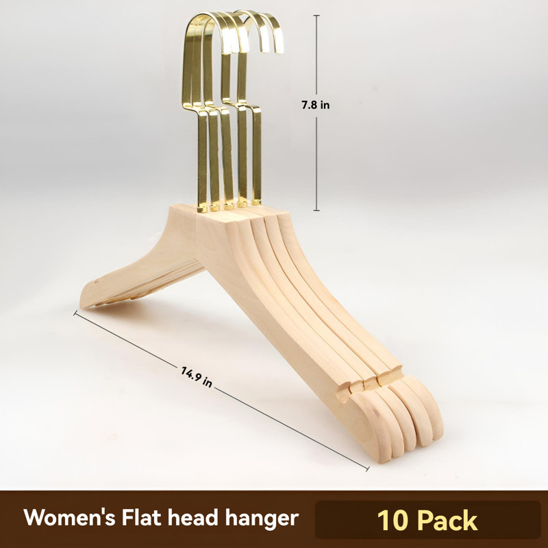 Cintres renforcés en bois massif - Conception à larges épaules, 10
