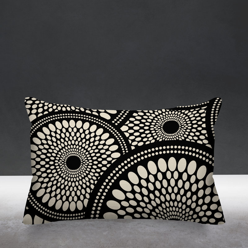 Housse et insert de coussin rectangulaire d'extérieur Penn, Noir