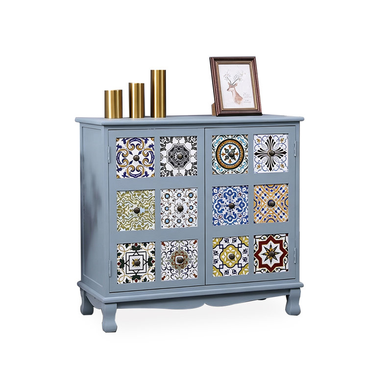 Meuble de rangement bohème Boho, Gris