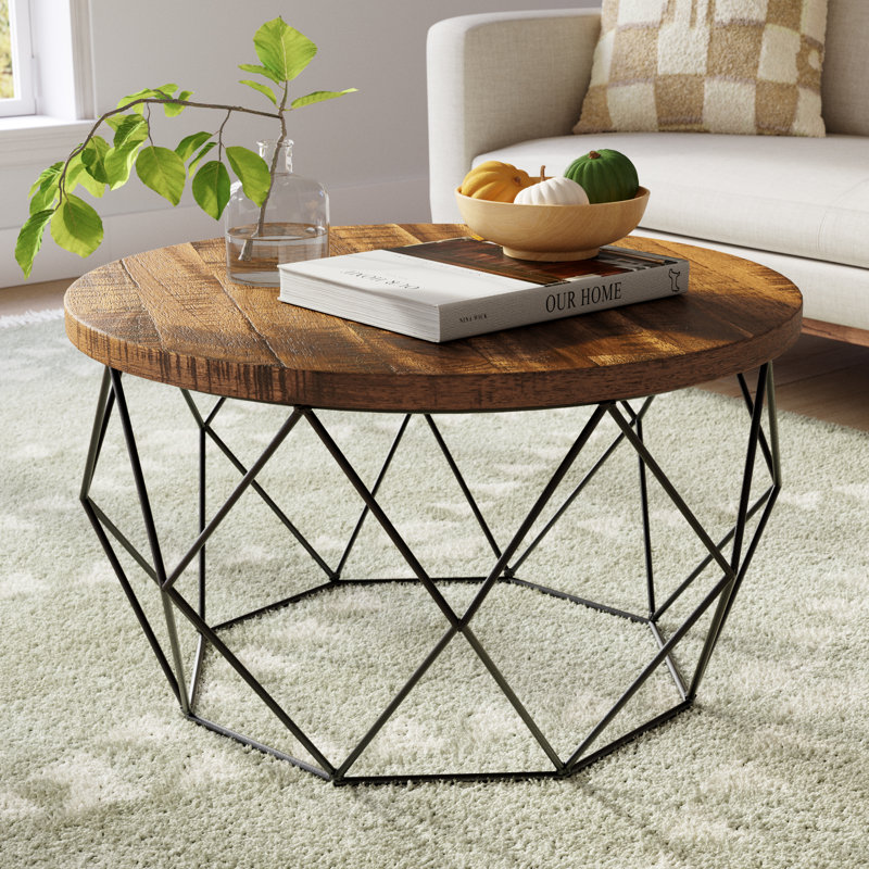 Lupi Solid Wood Top Single Coffee Table, Chestnut Brown