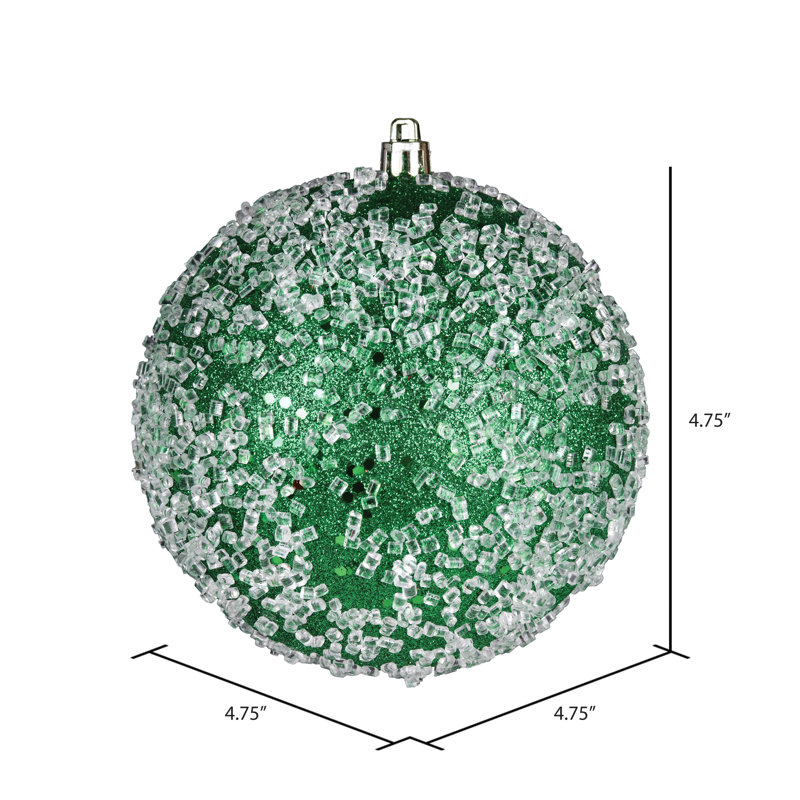 Ornement boule scintillante, H 4,75 po x l 4,75 po x P 4,75 po, Vert, 4