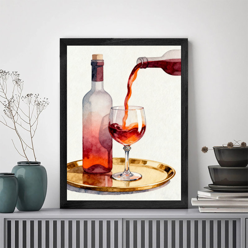 Reproduction d'art encadrée noire rétro, H 11 po x l 9 po