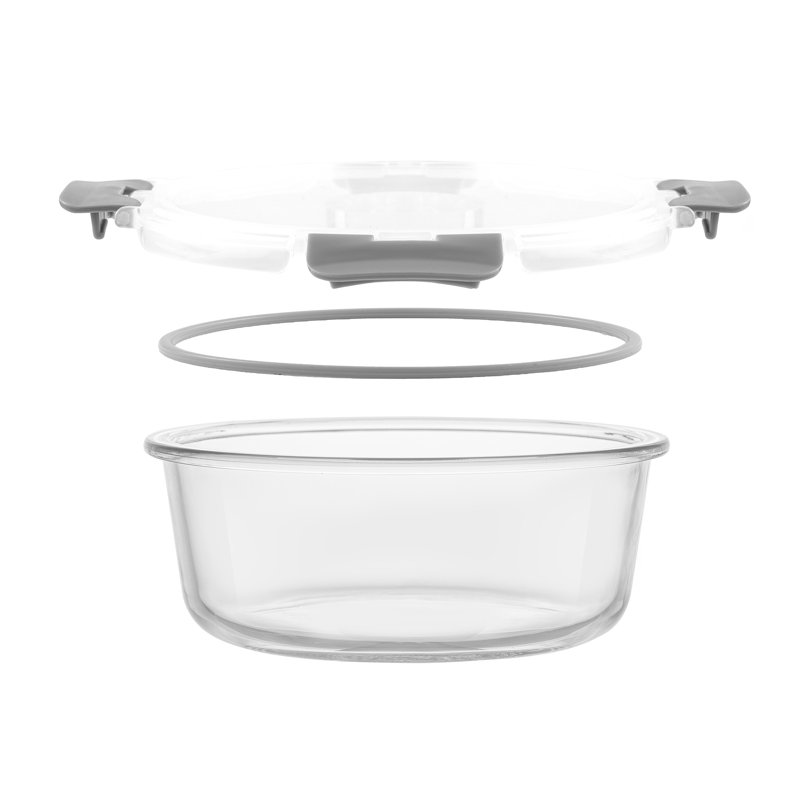 Ensemble de 24 contenants en verre pour nourriture JoyJolt, Gris clair
