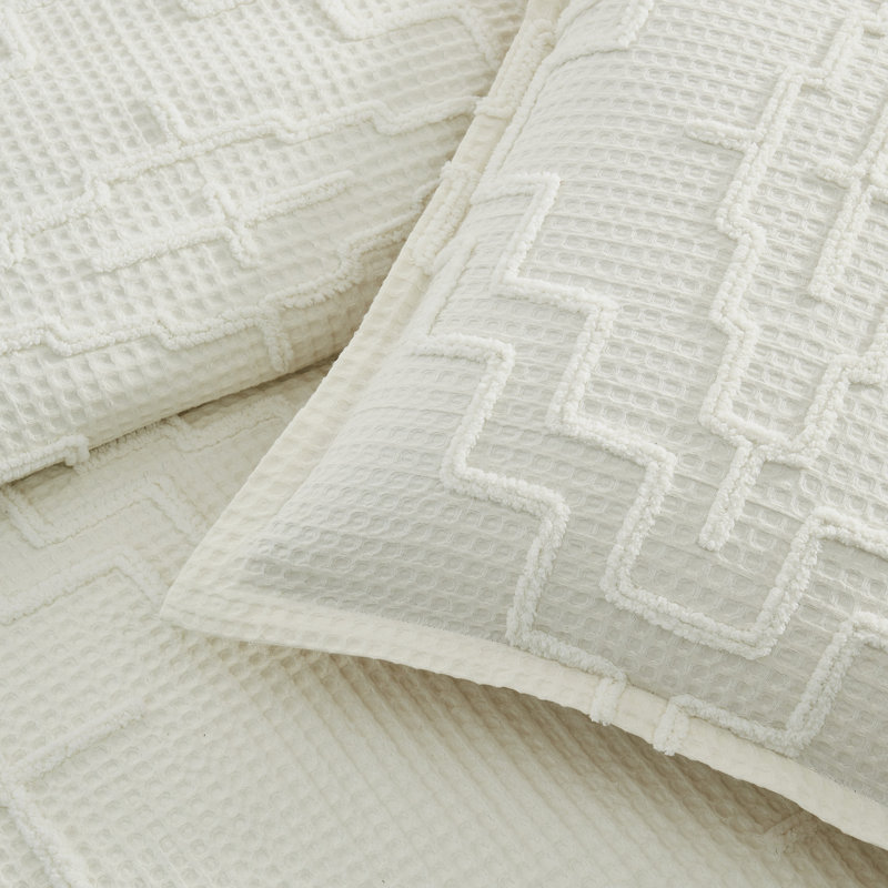 Kiva Steps Comforter Ivory Full/Queen, Queen Comforter + 2 Shams, Ivory