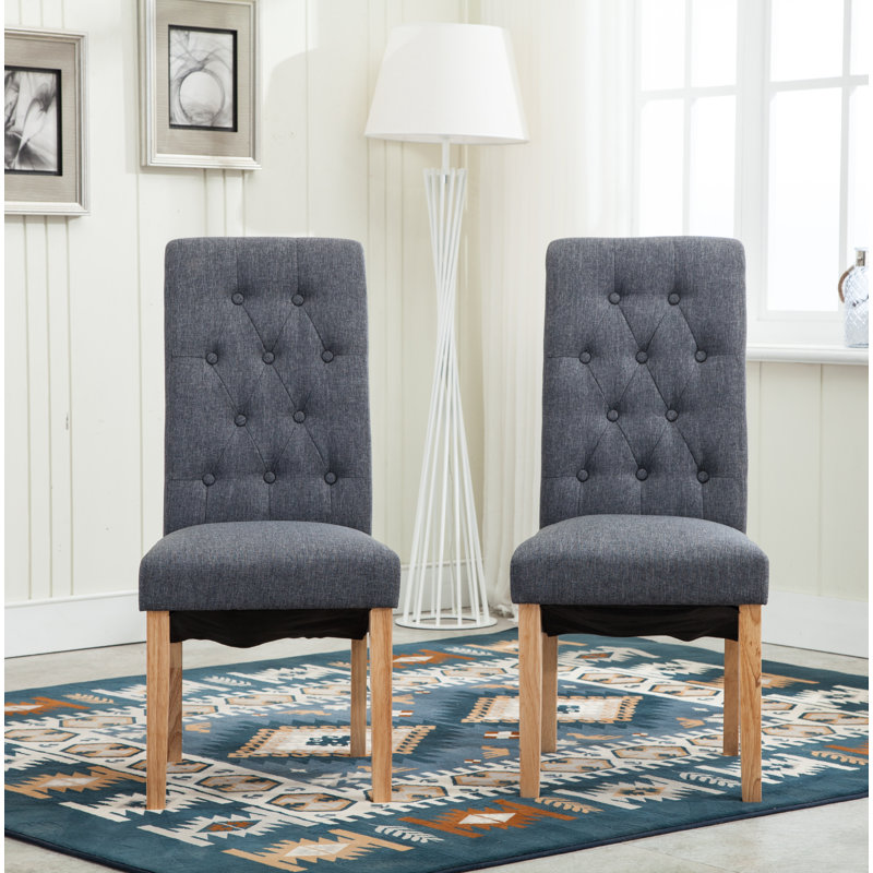 Anya 46.5cm H Tufted Upholstered Side Chair, 2, Grey