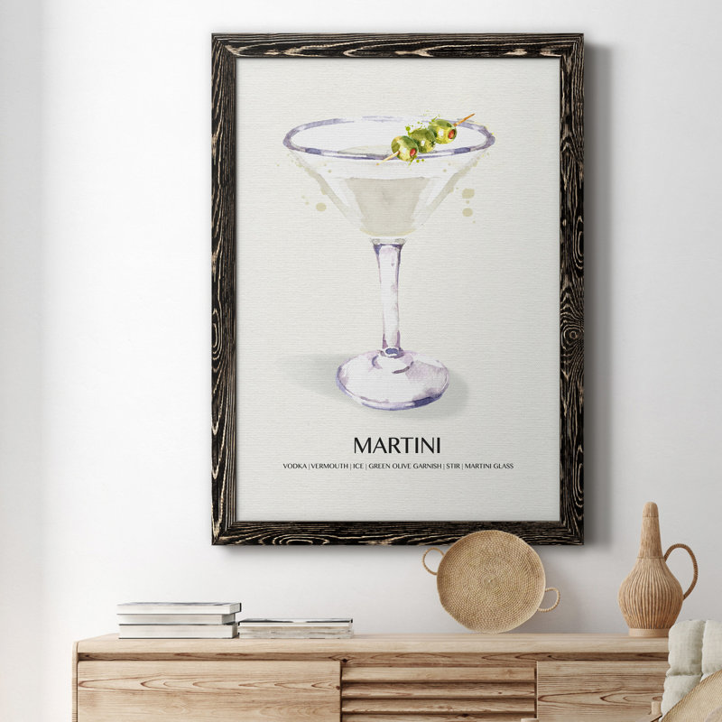 Martini - cadre photo, impression sur toile, Noir, H 24 po x l 18 po x P 1,5 po