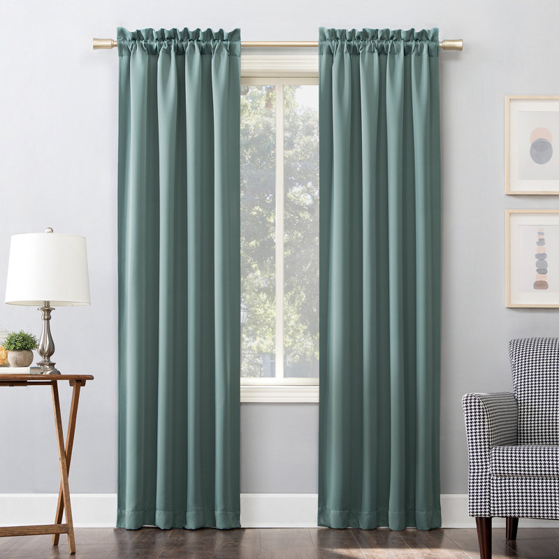 Thermal Blackout Rod Pocket Curtain Panel - Basics by Wayfair™, 40" W x 63" L, Mineral