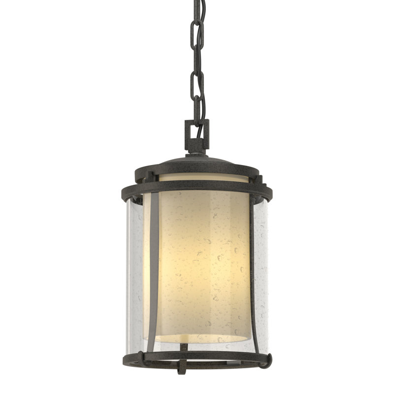 Lanterne suspendue d'extérieur 1 lumière Meridian, Fer naturel