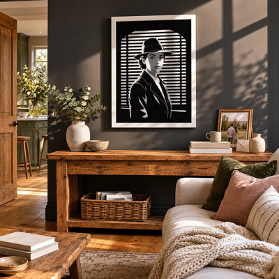 Silhouette in Noir Industrial - Framed Print
