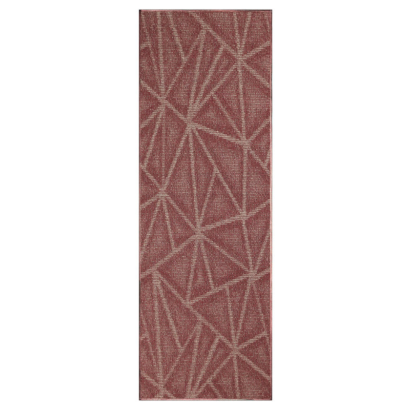 Tapis décoratif géométrique Bourgogne Dickie, Tapis de couloir 4 pi x 12 pi