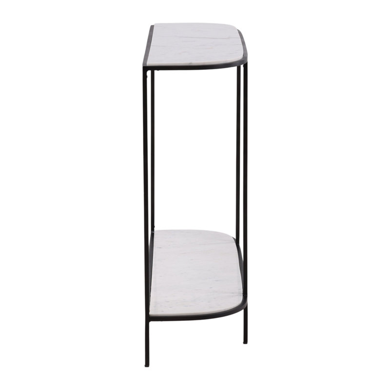 Brian 43" Wide Banswara Marble Console Table, White