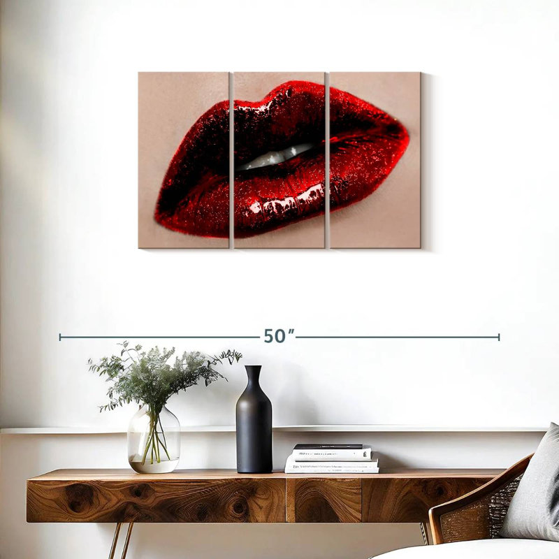 Shuttleworth Dark Red Lips, 20" H x 33" W