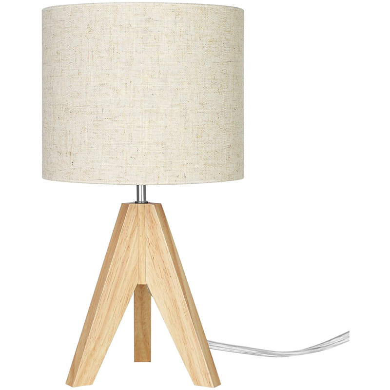 Riverton Wood Tripod Lamp, Beige
