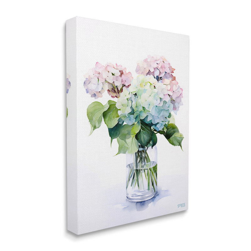«Ombre Hydrangea», art mural sur toile par Rb, H 30 po x l 24 po