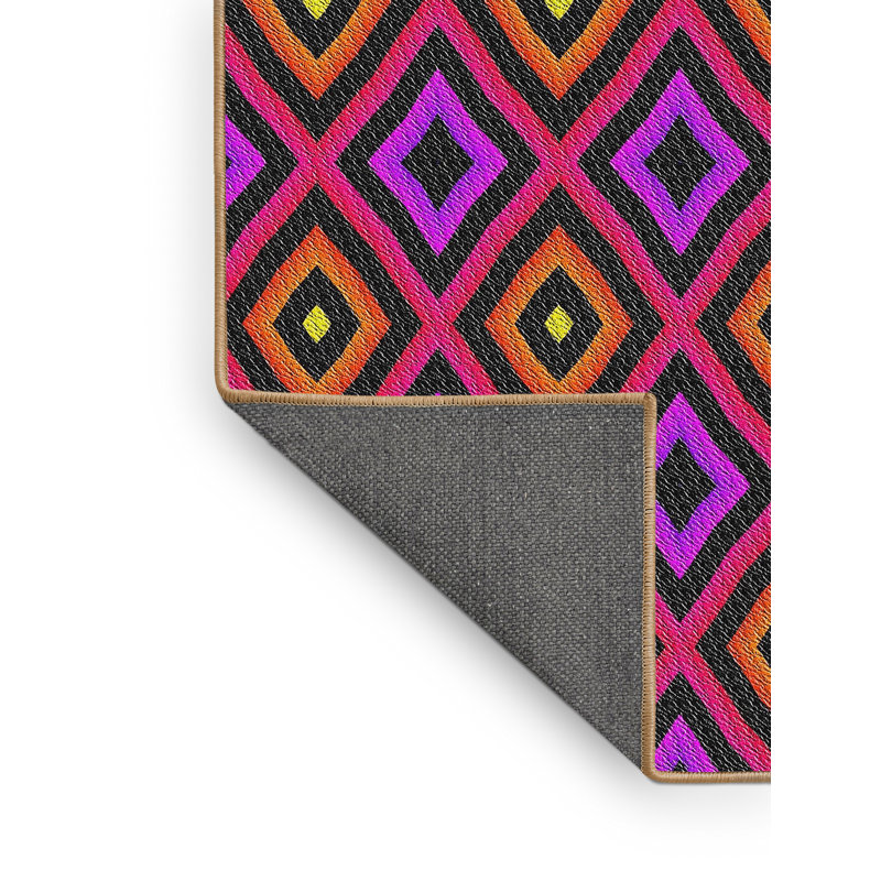 Tapis décoratif mauve à motif géométrique Petree, Rectangle 6 pi x 9 pi