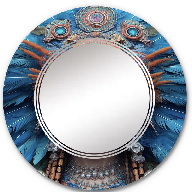 Mailla - Miroir mural rond moderne, 24 po x 24 po