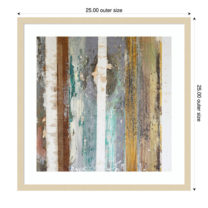 «Textured Grain IV» par Wood, reproduction d'art encadrée, H 25 po x l 25 po
