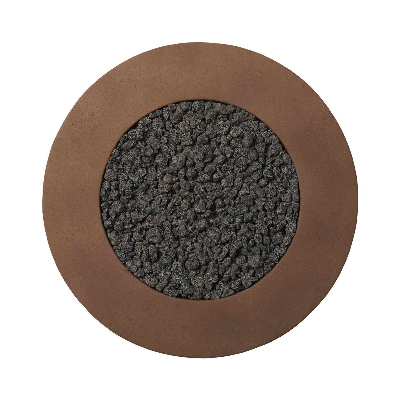 Round Fire Pit Table, Natural Gas, Clay Concrete