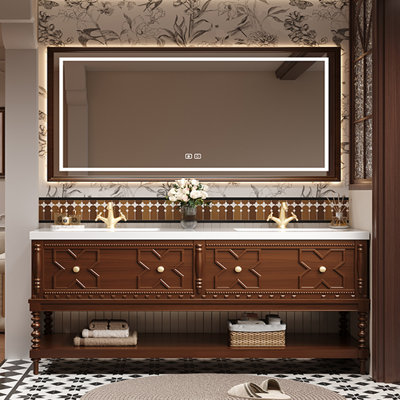 Retro and medieval style bathroom cabinet