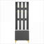 Arbre d'entrée avec banc rembourré, 8 crochets dorés et amp; Tablette réglable | Rangement gris moderne pour hall d'entrée | Gris | Portemanteaux-492224953