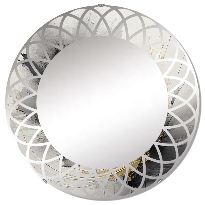 Wininger - Miroir mural moderne rond, 32 po x 32 po