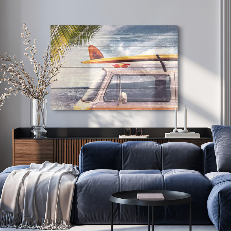 « beach bound », reproduction de photo sur bois