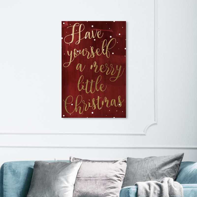 «Have Yourself a Merry Christmas», reproduction d'art textuel sur toile tendue, H 24 po x l 16 po x P 1,5 po