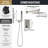 LAVA ODORO Modern Square Shower System With Rainfall Shower Head And Handheld Spray, Pressure Balanced Valve, All-Metal Construction, Diverter Trim Kit-114406164