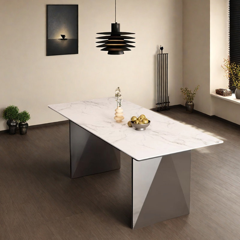 New Model Modern Simple Rock Slab Table, 29.52"H x 55.11"L x 31.49"W