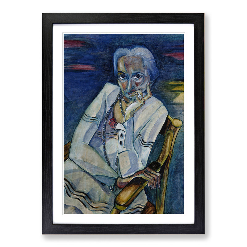 Rosa Schapire by Walter Gramatte - Picture Frame Painting, 36cm H x 27cm W x 2cm D, Black Framed